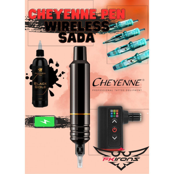 Cheyenne Hawk Pen Black FK Irons LightningBolt Rotary Tattoo Kit