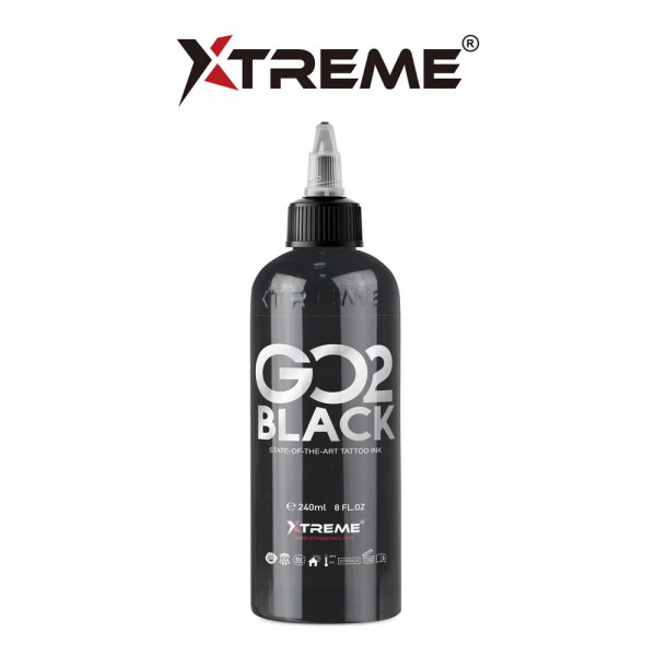 XTREME Ink GO2 BLACK tattoo ink 240ml