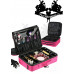 Velká růžová cestovní taška kufřík pro permanentní makeup a kosmetiku 
