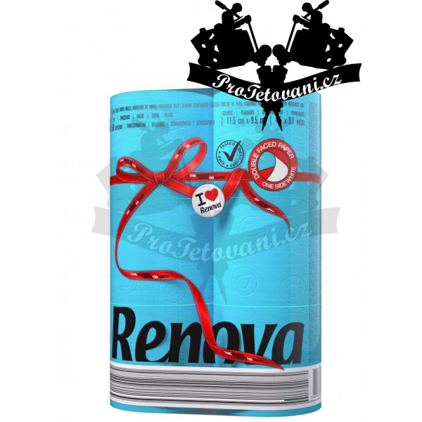Packaging of colored and biodegradable RENOVA BLUE paper