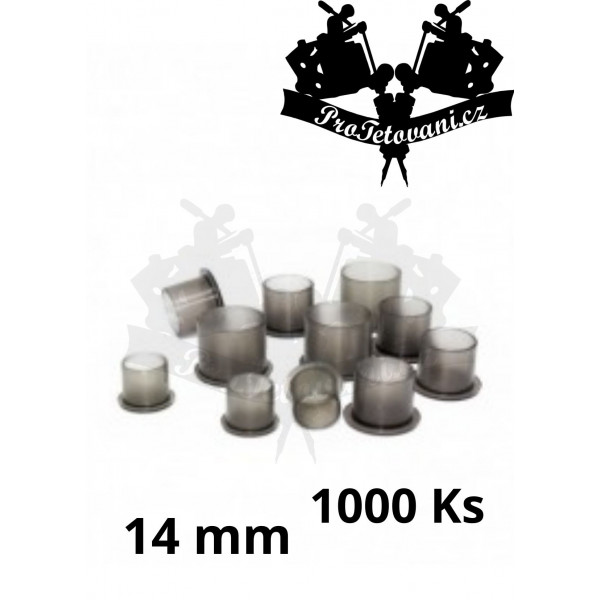 Pack of cups with PLASTIC for tattoo inks 14mm 1000 pcs Gray