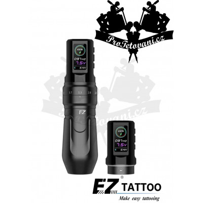 Bezdrátový dobíjecí rotační tetovací strojek EZ P3 Pro Matte Black Wireless Bluetooth