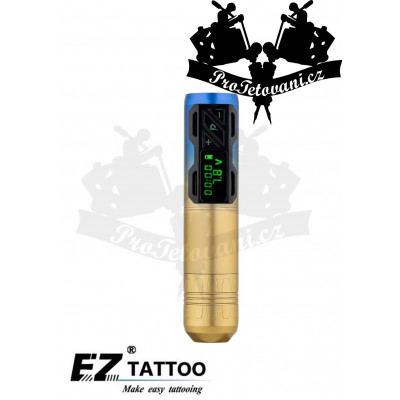 Bezdrátový dobíjecí rotační tetovací strojek EZ Portex Gen 2S dobíjecí Gold Gradient 4.0 mm zdvih