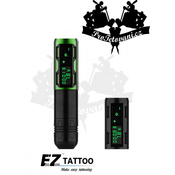 Wireless rotary tattoo machine EZ Portex Gen 2S rechargeable Green
