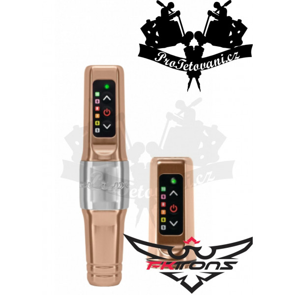 Wireless rotary tattoo machine FK IRONS Flux Mini 2 batteries Champagne Gold