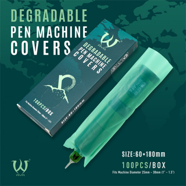 Biodegradable machine packaging PEN 100 pcs GREEN 60 x 180 mm
