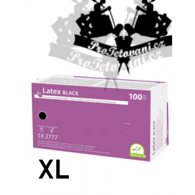 Latexové rukavice pro tetování BLACK XL