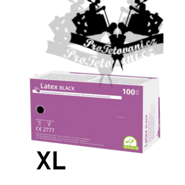 Latex gloves for tattoos BLACK XL