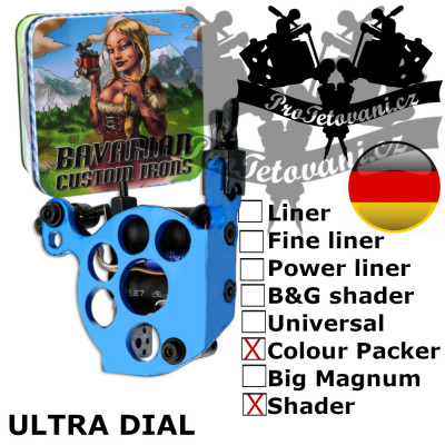 Profesionální cívkový strojek Bavarian Custom Irons Ultra Dial Shader