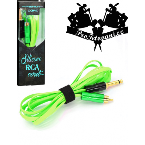 Prémiový tetovací RCA kabel snake green