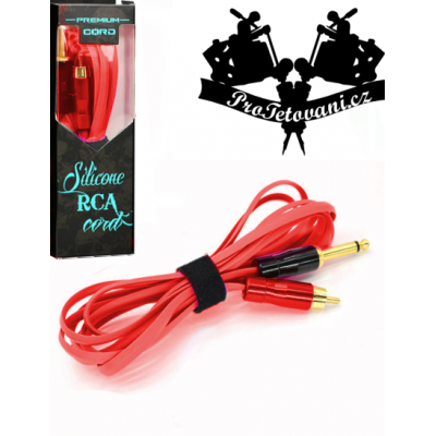 Prémiový tetovací RCA kabel snake red
