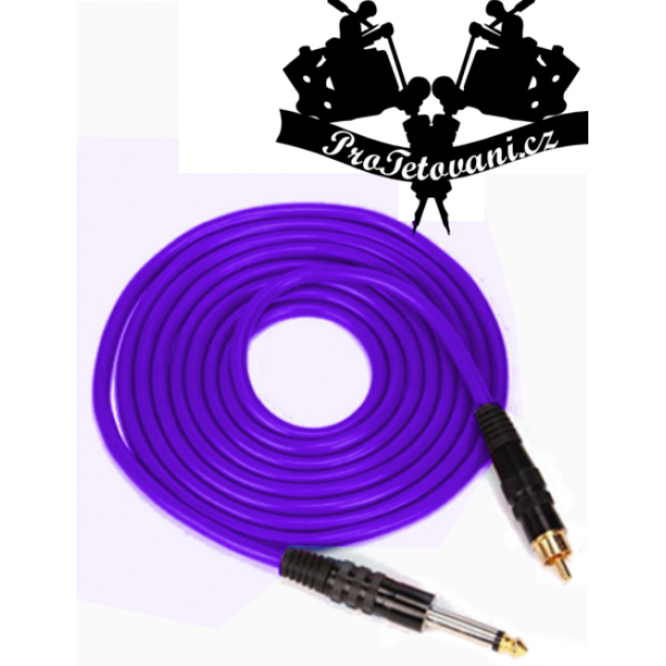 Hrubý RCA cord silikon 2,4m Violet