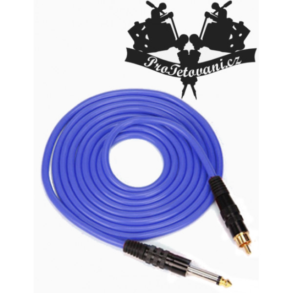 Hrubý RCA cord silikon Blue 2,4m