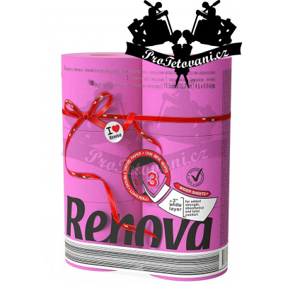 Packaging of colored and biodegradable RENOVA PINK paper