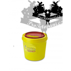 Tattoo waste container 1l yellow round