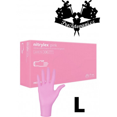Nitrilové rukavice NITRYLEX PF PINK L
