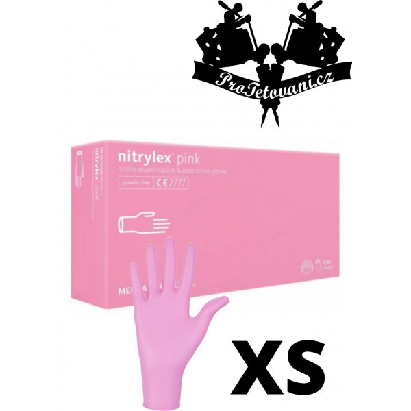 Nitrile gloves NITRYLEX PF PINK XS