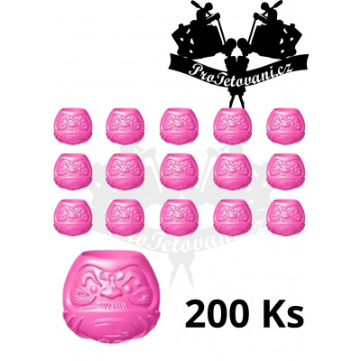 Plastové kalíšky na tetovací barvu DARUMA DOLLS Pink 200 Ks