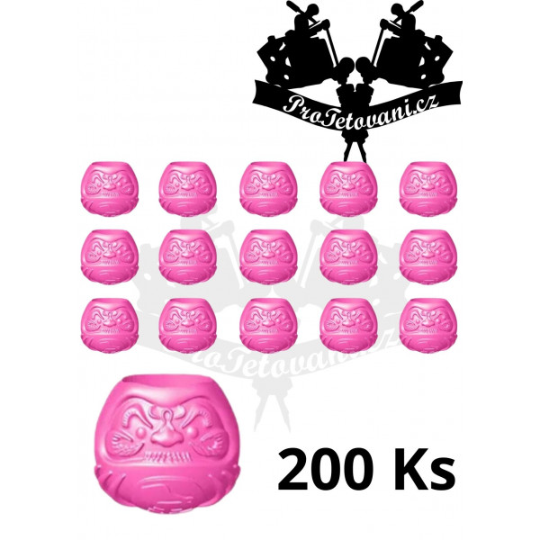 Plastové kalíšky na tetovací barvu DARUMA DOLLS Pink 200 Ks