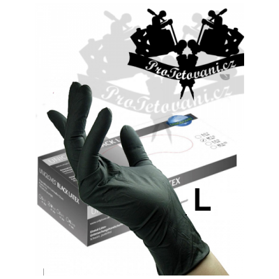 Latexové rukavice BLACK LATEX L