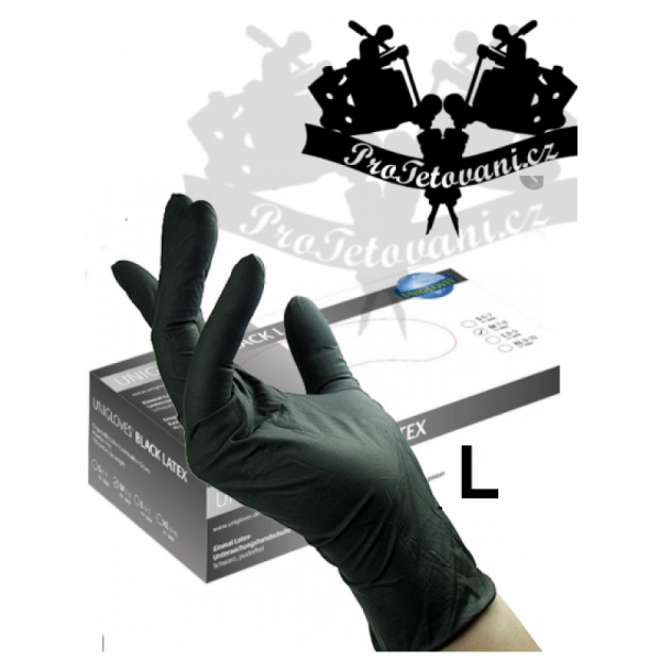 Latex gloves BLACK LATEX L