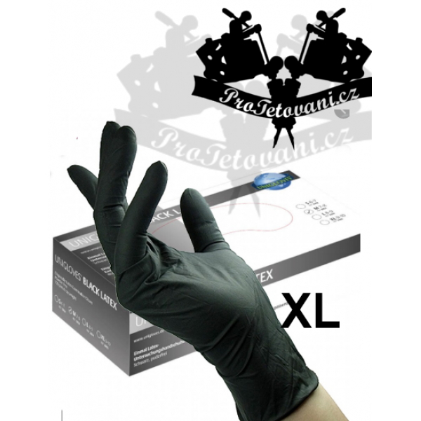 Latex gloves BLACK LATEX XL