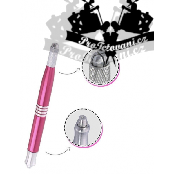 Manual pen for 3D permanent make-up double-sided Double side PINK
