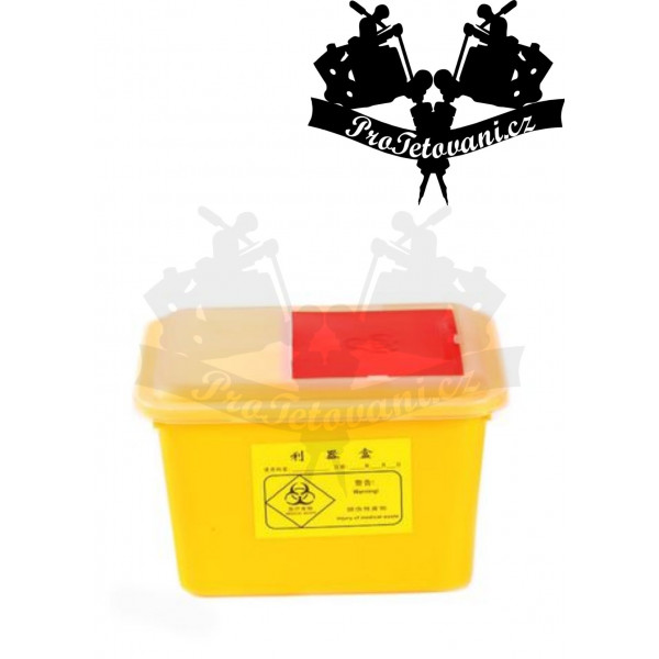 Container for tattoo waste 3l rectangular yellow