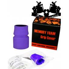 Tattoo grip cover with Sterile Purple memory foam