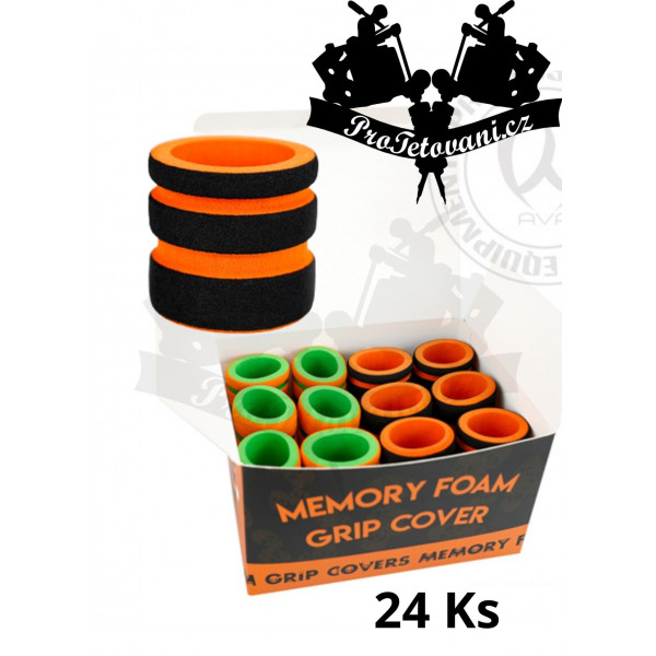 Sleeves for tattoo grip with memory foam Orange 24 pcs