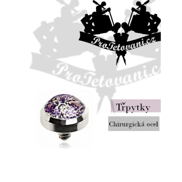 Jewelry for microdermal piercing Glitter purple