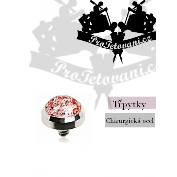 Jewelry for microdermal piercing Glitter red