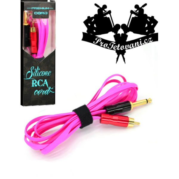 Prémiový tetovací RCA kabel snake pink