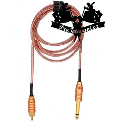 Premium tattoo RCA stainless steel cable Rose Gold 2.1 m
