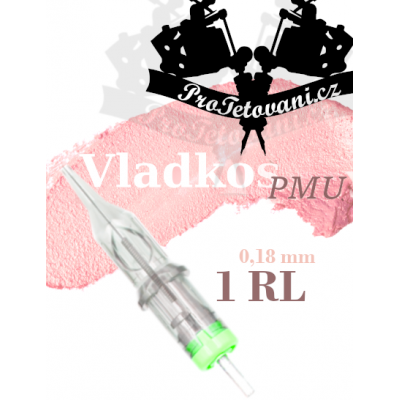 Profesionální cartridge pro permanentní make up VLADKOS PMU 1RL 0,18 mm