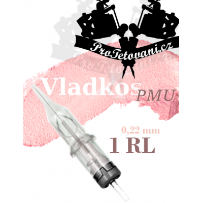 Profesionální cartridge pro permanentní make up VLADKOS PMU 1RL 0,22 mm