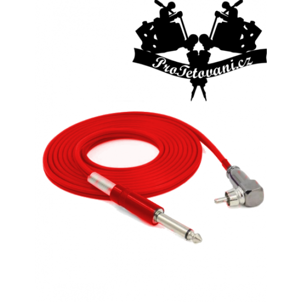 RCA clip cord Angled silikon červený