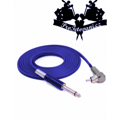 RCA clip cord Angled silikon modrý