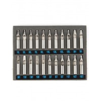 Set of 22 tips for tattoo stainless steel of various sizes in the housing