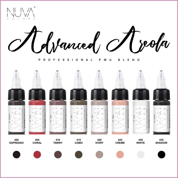 Set barev pro permanentní make up Nuva AREOLA COLLECTION REACH 8x15 ml