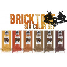 Set of tattoo colors World Famous Ink Brick Tone 6 pcs
