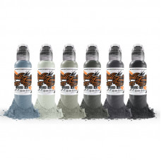 Set of tattoo colors World Famous Ink   Pancho Pastel Gray
