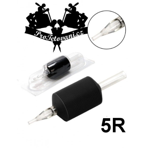 Sterile tattoo grip with 5R tip