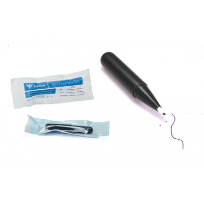 Sterilized thin mini surgical marker on the skin