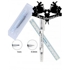 Sterile tattoo marker for drawing motifs on the skin 