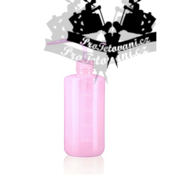 Syringe plastic bottle with tattoo pipette 500ml PINK