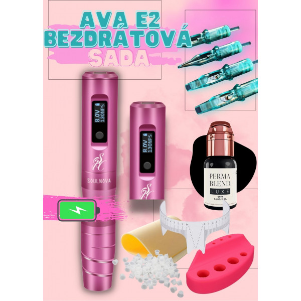 Tattoo set for PM with battery AVA SOULNOVA e2 PINK and Permablend LUXE ONYX