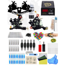 Tattoo set with two coil tattoo machine Moon and Dynamic Black 30 ml