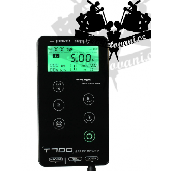 Touch LCD tattoo power supply T700 Black 
