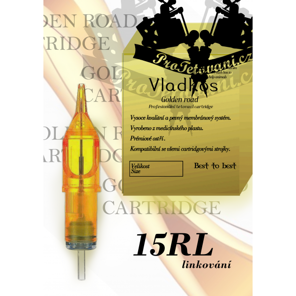 Professional tattoo cartridge Vladkos Golden Road 15RL